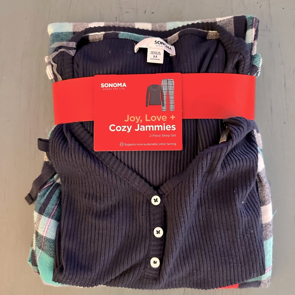 Sonoma Navy Blue Medium 2-Piece Pajama Set